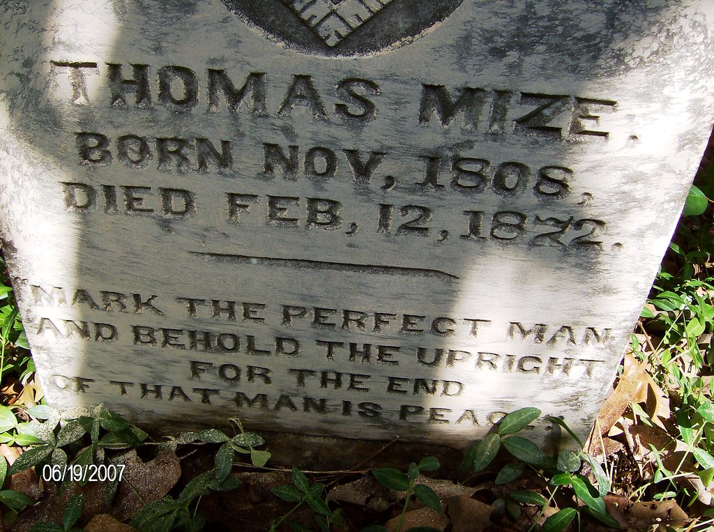 Grave of Thomas Mize in Mize cemetery in Toccoa GA 3 Flickr