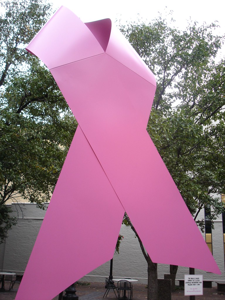 Let's find a cure Giant pink ribbon on the corner of 5th a… Flickr