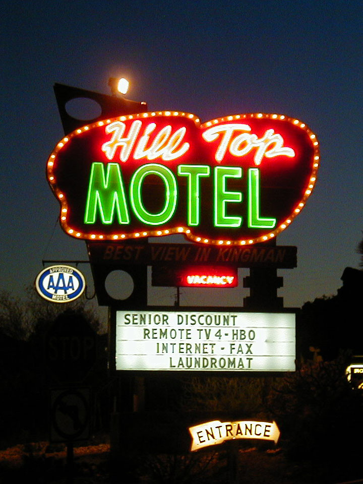 Hill Top Motel sign at night Very nice motel where I staye… Flickr