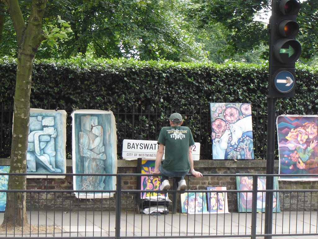 An artist at Bayswater Road Fine Art Sundays Sarah Hutchinson Flickr