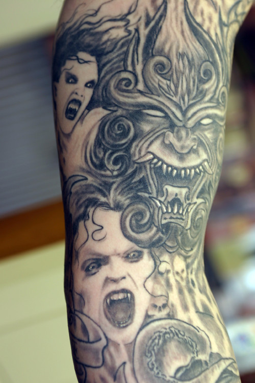 Evil Arm Sleeve Detail Tattoo | Www.facebook.com/Flamingartt… | Flickr 750_x_500_jpg