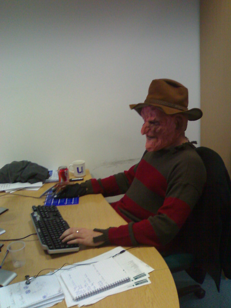 Freddy Krueger, coding Jamie, as Freddy Krueger. Apparentl… Flickr