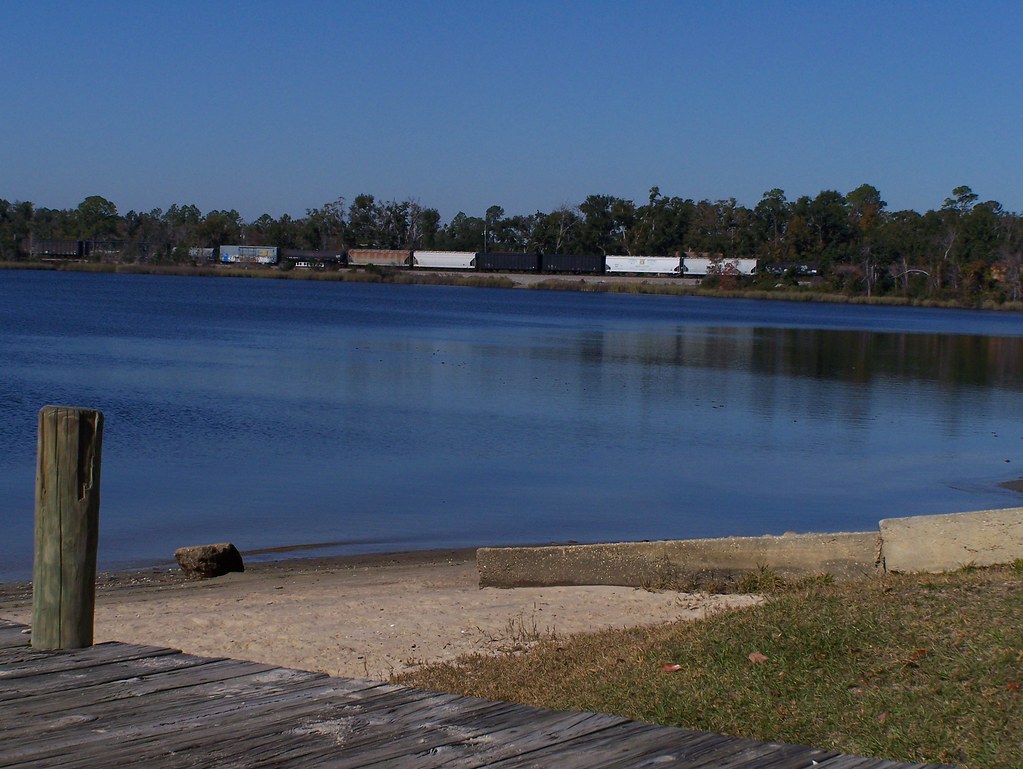 Train visible from Marquis Basin Boat Ramp East Milton, FL