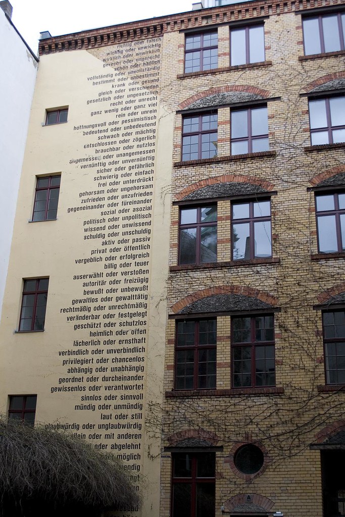 Berlin Can't remember. It was a poem painted on the buildi… Flickr