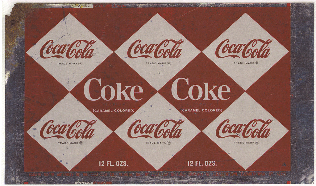 Unrolled Can Flat Coke 1960's I always liked the check… Flickr