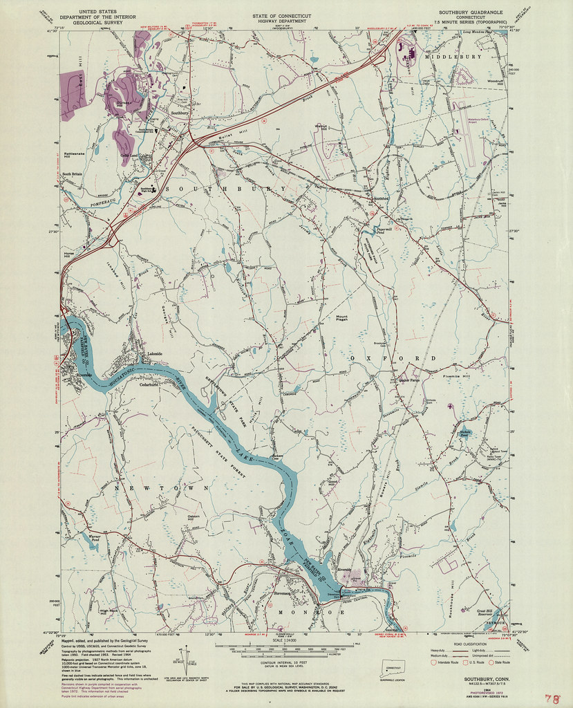 Southbury Quadrangle 1972 USGS Topographic Map 124,000 Flickr