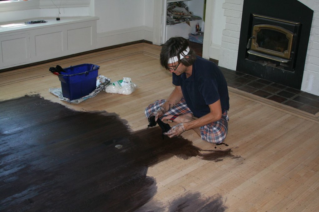 ebony stain on oak floors howto (read this first i.e. ou… Flickr