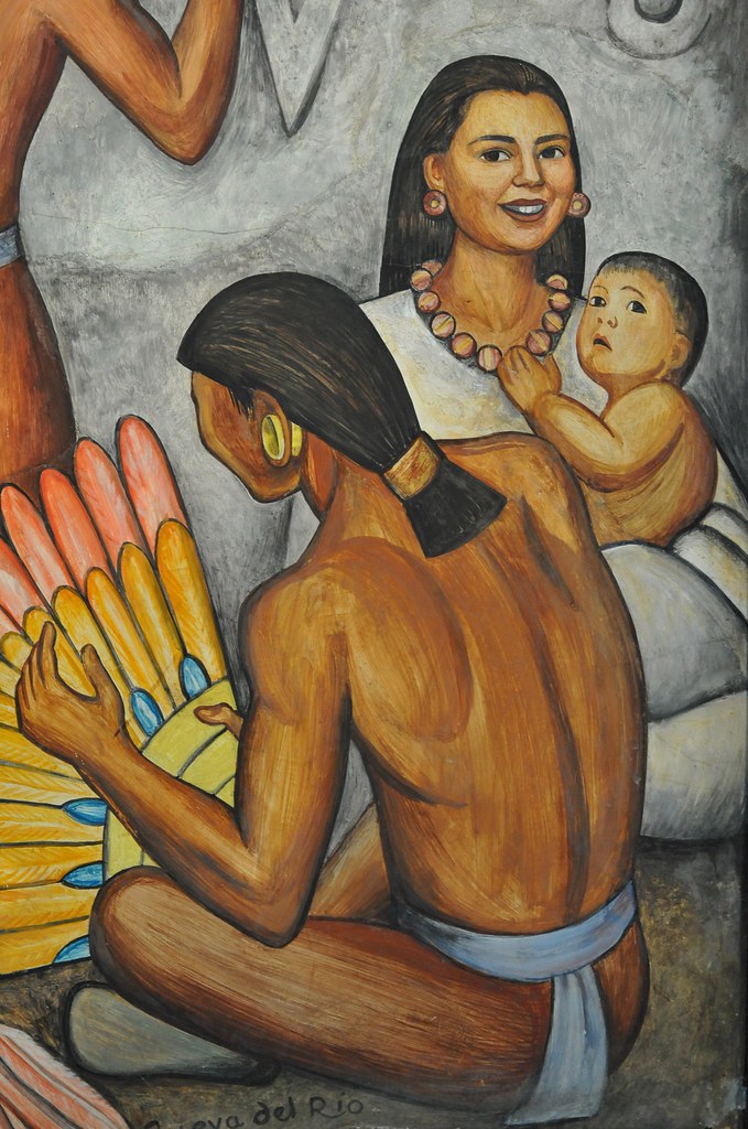 Aztec Family Mural Detail of a mural depicting life in anc… Flickr