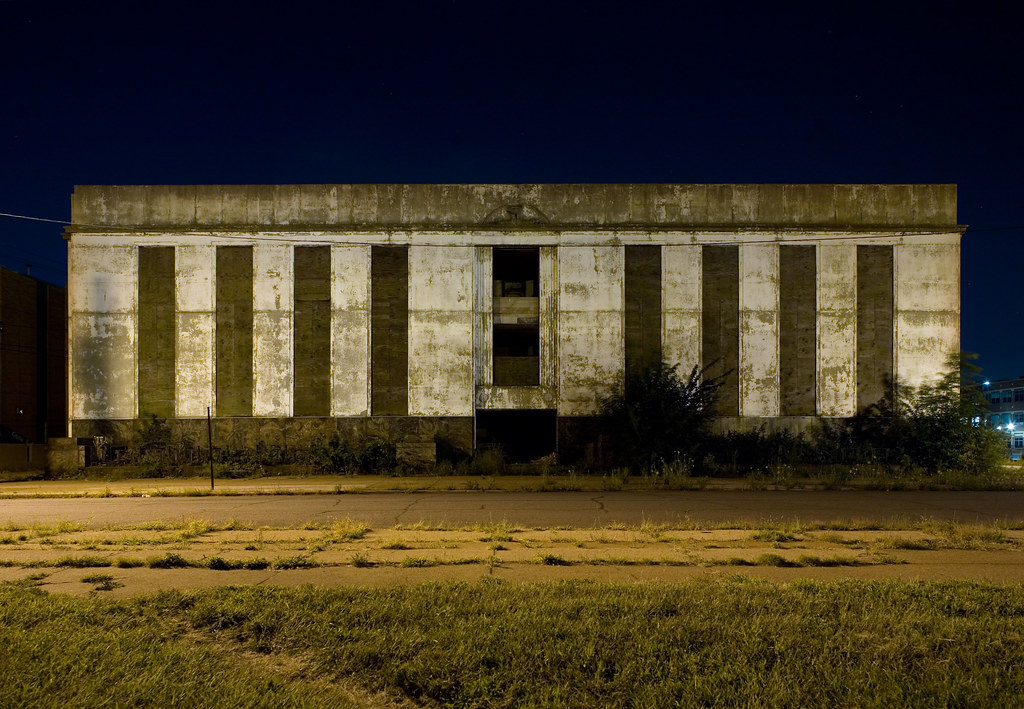 Gary Post Office at Night During the day. David Schalliol Flickr