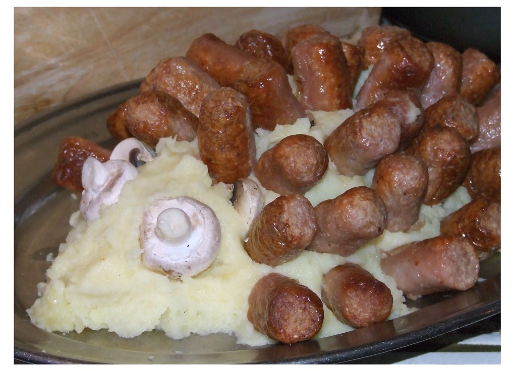 Bangers and mash hedgehog Dinner the way mum used to make … Flickr