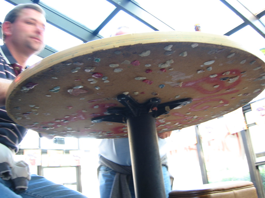 Gum Under Table Riley's Bar, Chico, CA. chewy. mtnbikrrrr Flickr