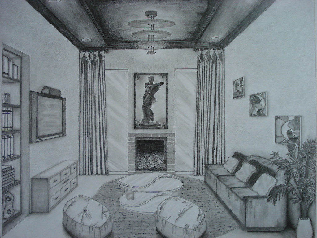 sketch, livingroom Livingroom project, pencil drawing Ma… Flickr