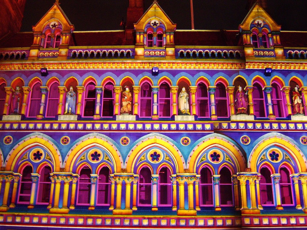 Bradford City Hall 05 Bradford City Hall, illuminated by P… Flickr