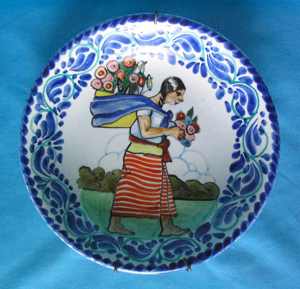 Mexican Antique Pottery plate an indigenous Mexican woman … Flickr