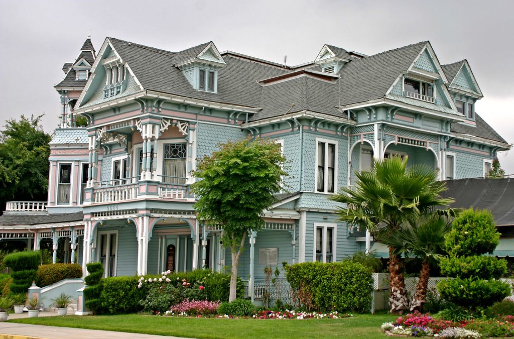 Blue House Old Houses in Redlands Southern California Greg Harder