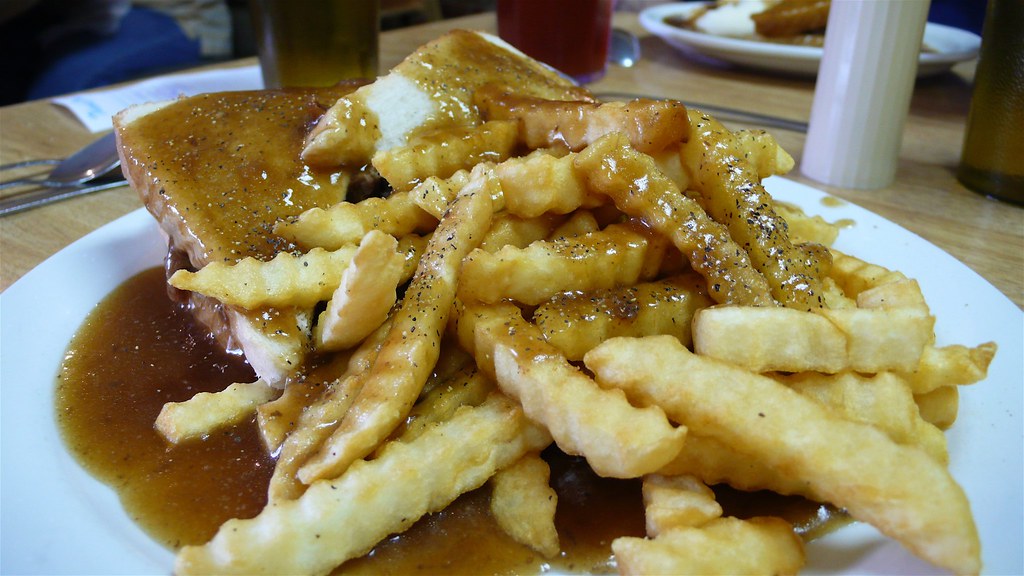 Hot Beef Sandwich with French Fries and Gravy Maggie Osterberg Flickr