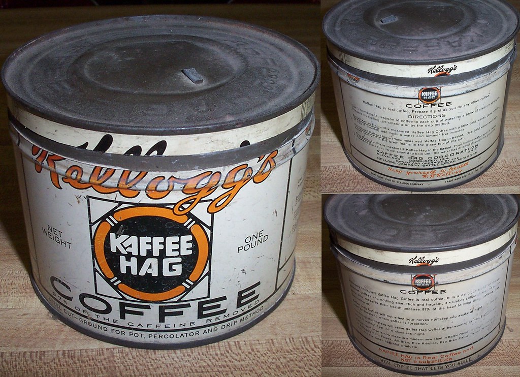 Can, Tin, Coffee Kellogg's Kaffee Hag Coffee, 1940's Flickr