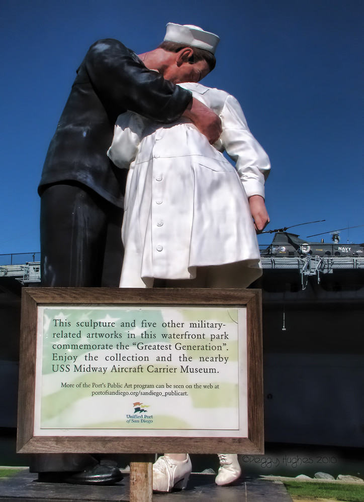 the kiss sculpture at the USS Midway museum in San Diego, … Flickr
