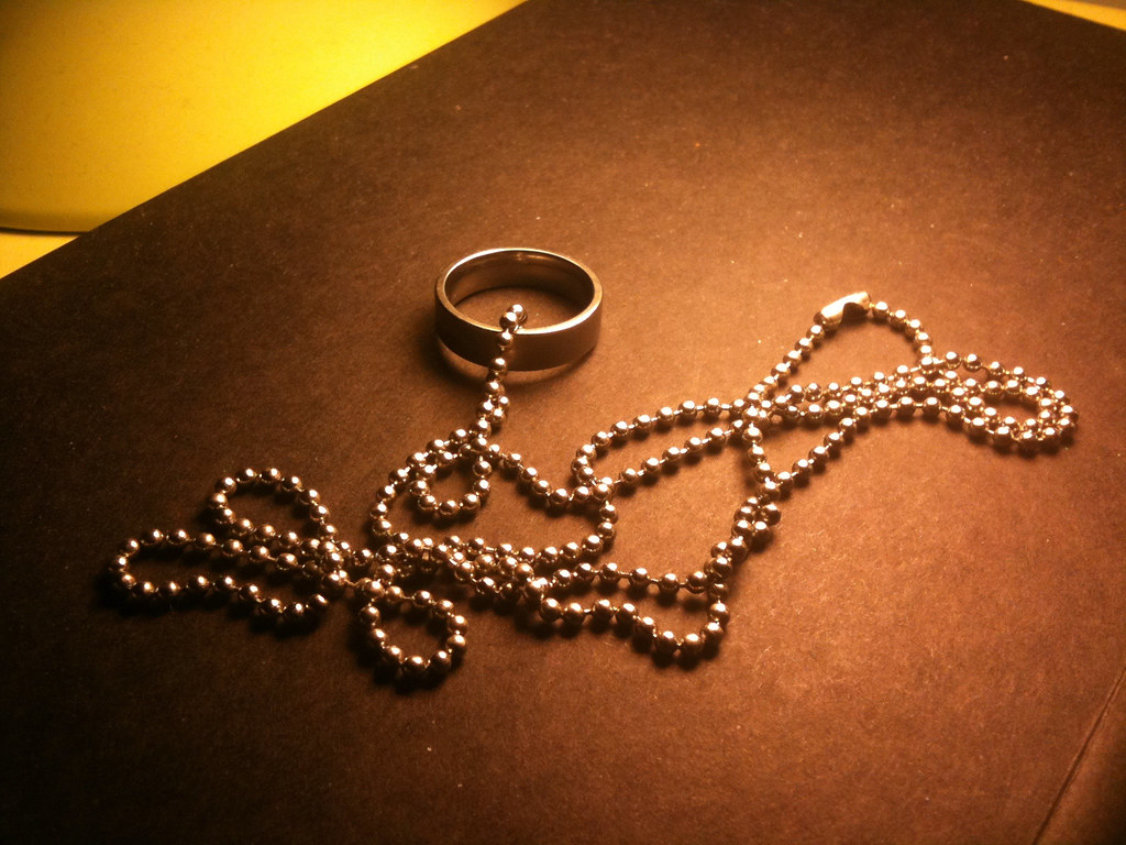 Ring on a Necklace My wedding band on a necklace. Adam Lehman Flickr