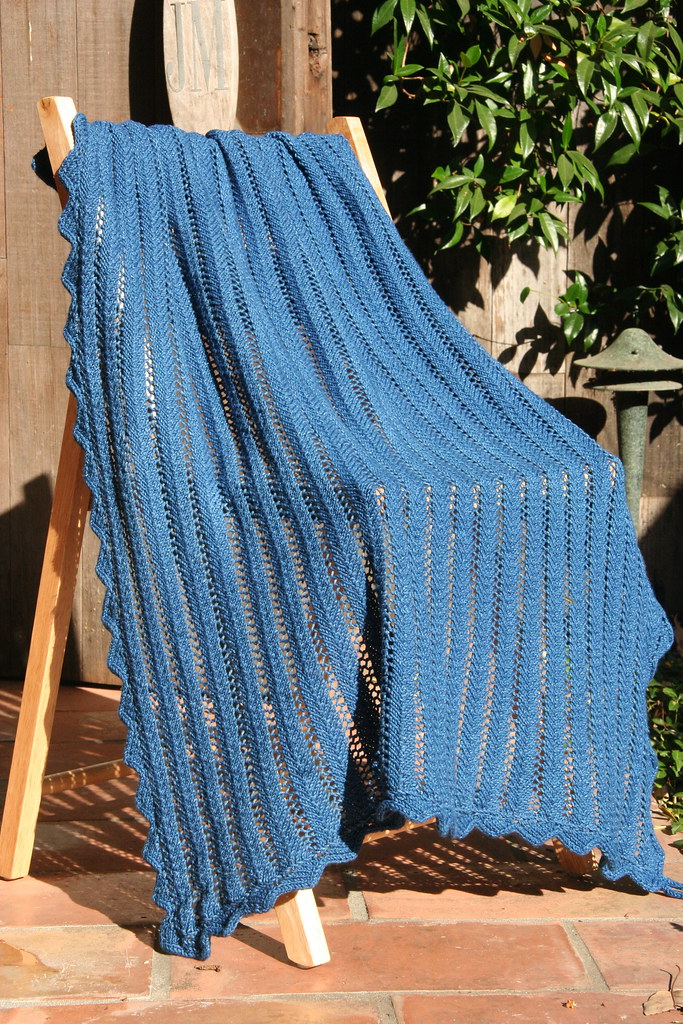 Cielo Denim Baby Blanket My own design, knit in Elann's De… Flickr