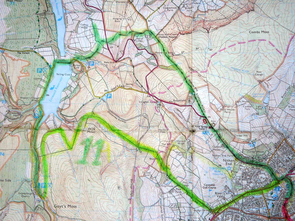 11 Mile Reservoir Map 27 Oct 2010 Buxton 2 reservoir walk 11 miles map (144a) Flickr
