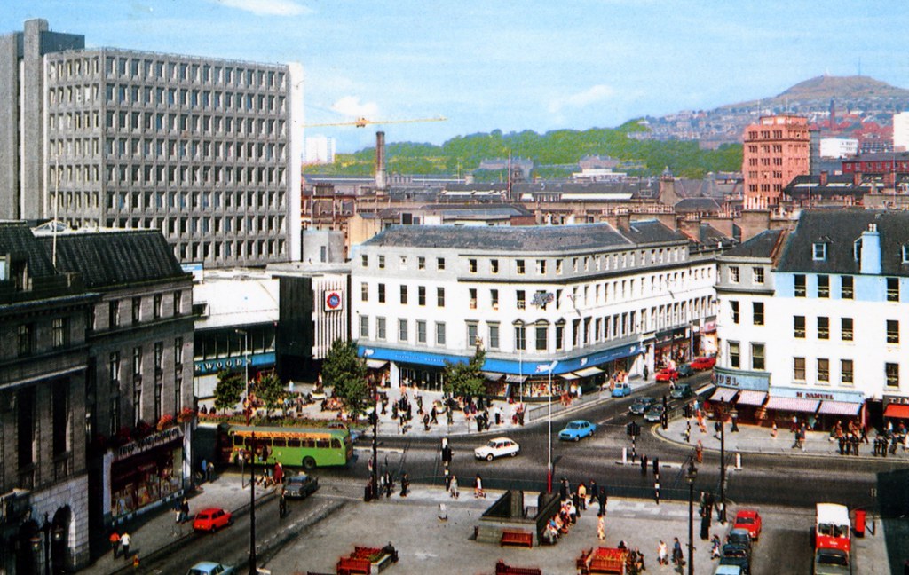 Old postcard of City Square, Dundee with Overgate Centre a… Flickr