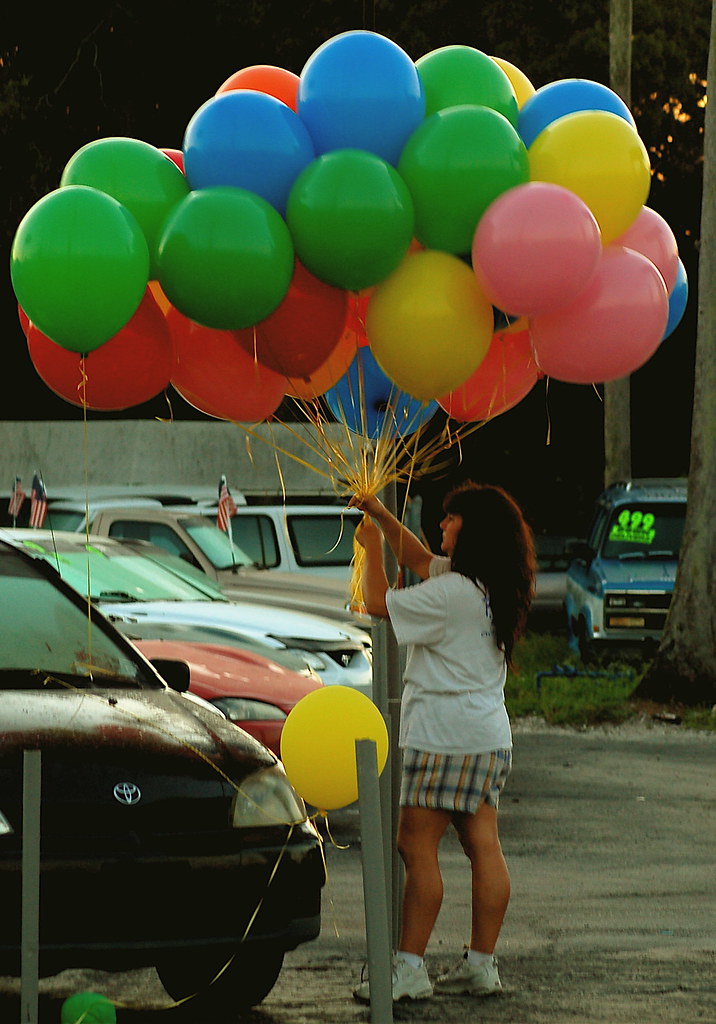 Car lot Balloon lady RC Waters Memorial Flickr