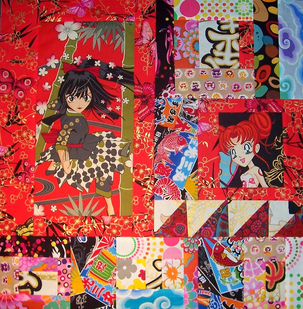 Animé girls 7 Quilt in the making. Blogged at www.teanbick… Flickr