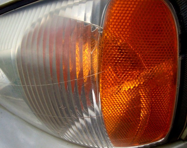 ORANGE LIGHT Sun shining on car light . LinBow Flickr