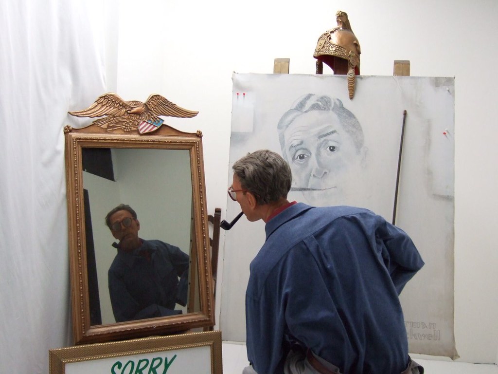 Norman Rockwell Painting Himself Photographed at the Wax M… Flickr
