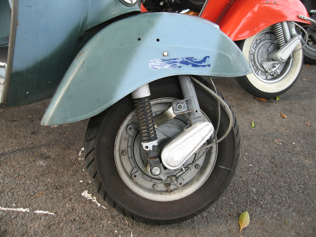 Bajaj front fork on Mike's Vespa Rally 180 It required a l… Flickr