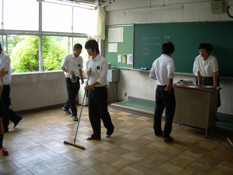 Japanese School Children Cleaning