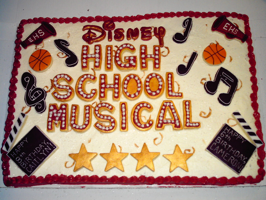 High School Musical birthday cake with custom made cookies… Flickr