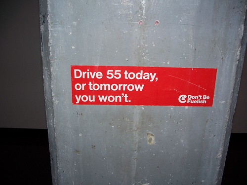 I Can't Drive...55! Here's a (very old) bumper sticker fou… Flickr