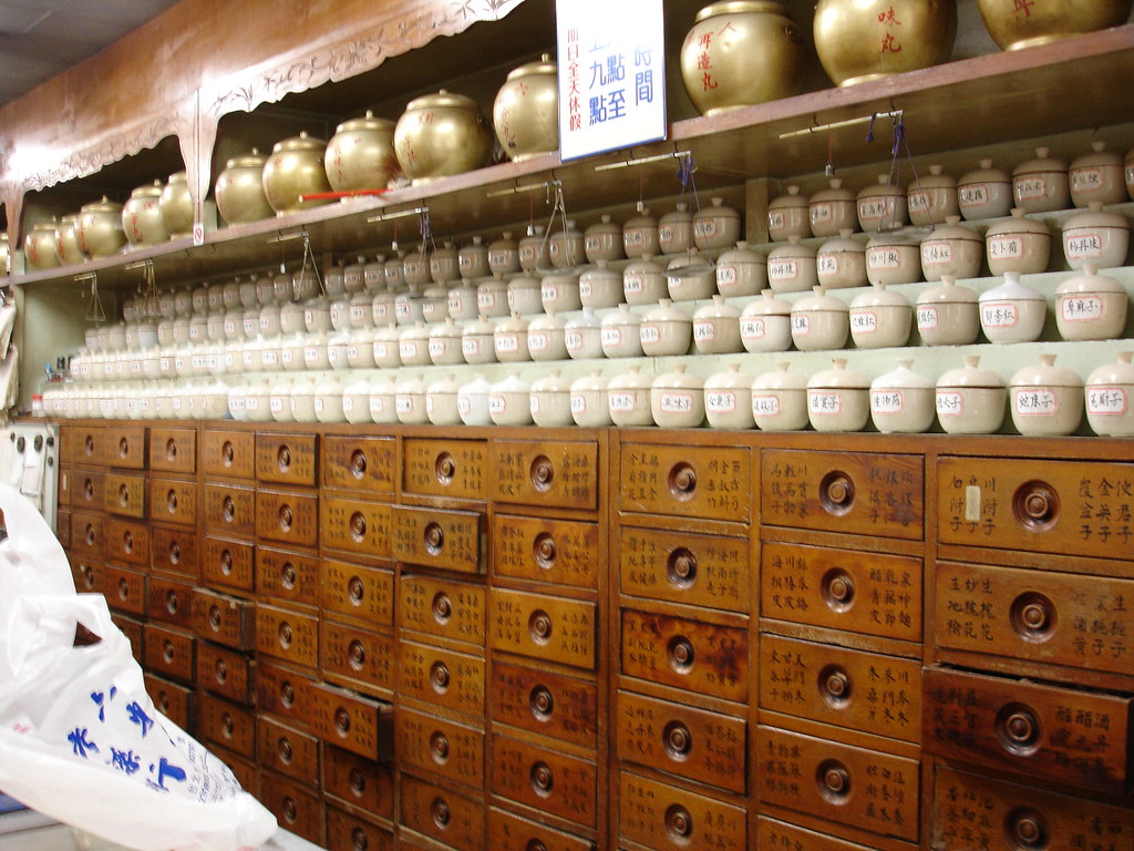 Apothecary Jars and Drawers Jars and wooden drawer in a Ta… Flickr