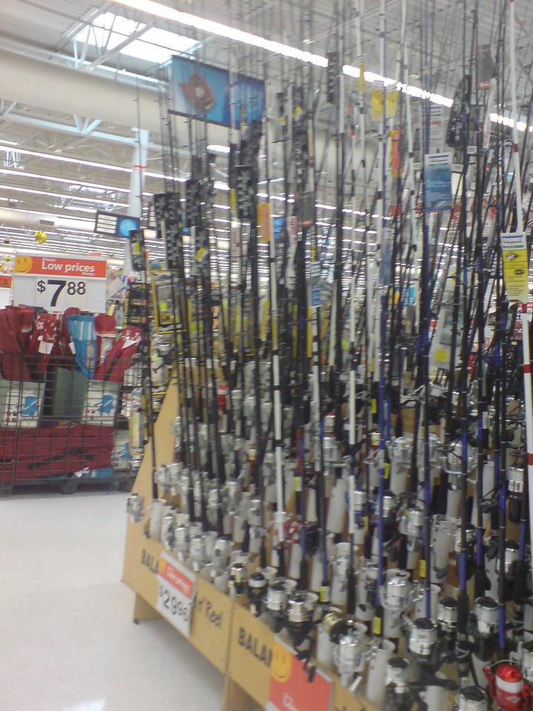 lots a fishing rods available in walmart James Burke Flickr