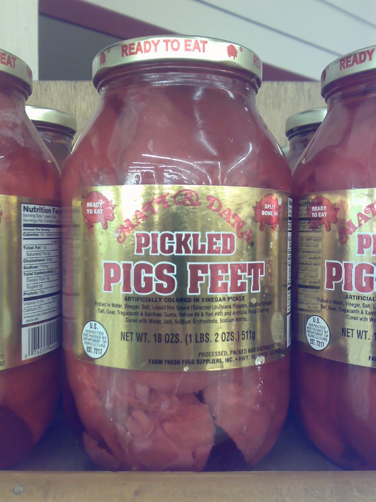 Pickled pigs' feet Southern scran at the supermarket in Ba… Aleks