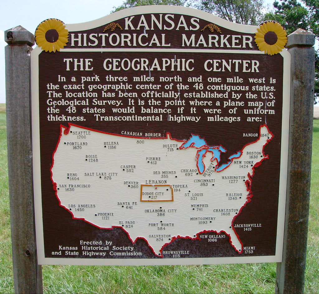 The Geographic Center Marker (Lebanon, Kansas) This neat l… Flickr