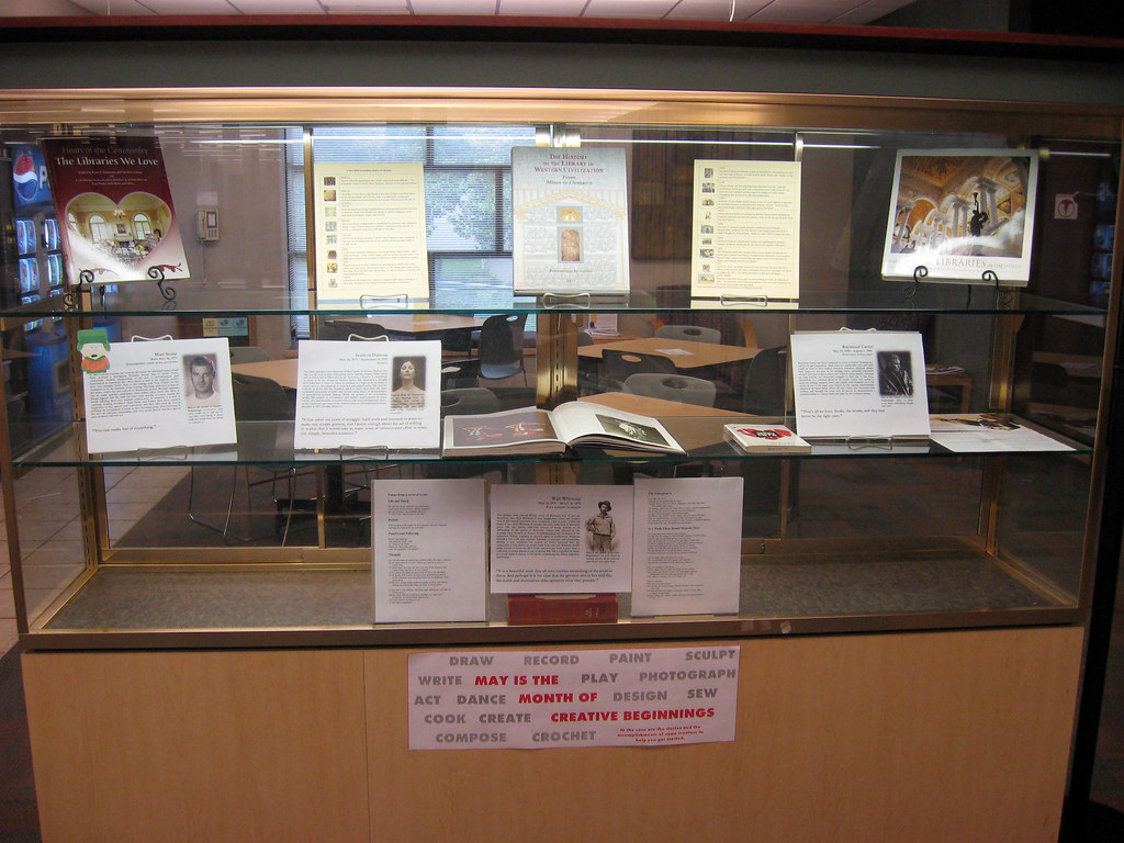 Bellevue University Display case Nebraska Library Association Flickr