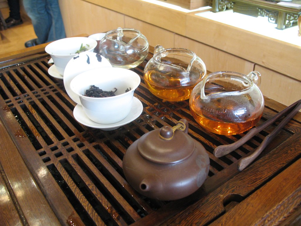 Tea tasting station, Red Blossom Tea Gary Stevens Flickr