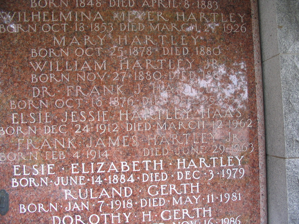 HARTLEY TOMBSTONE IN METARIE CEMETARY Elsie Elizabeth Hart… Flickr