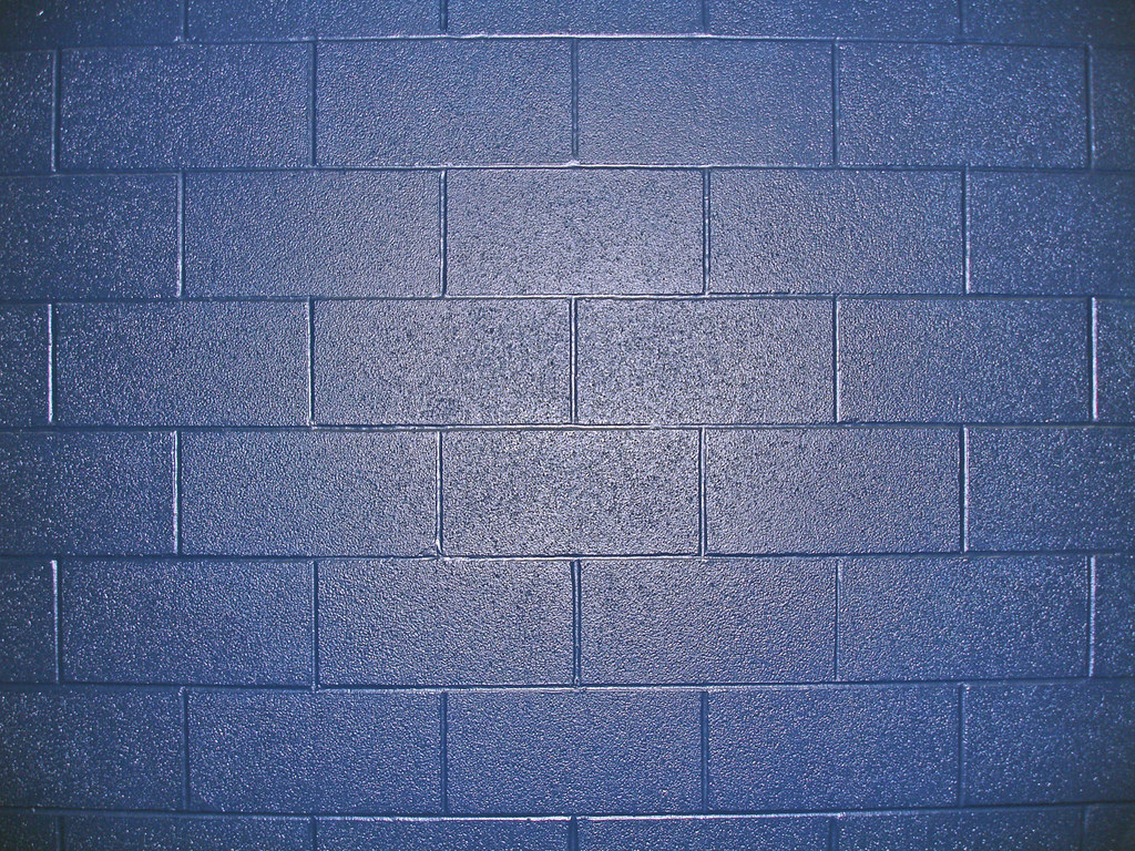 Blue Cinder Blocks A cinder block wall at my office, paint… Flickr