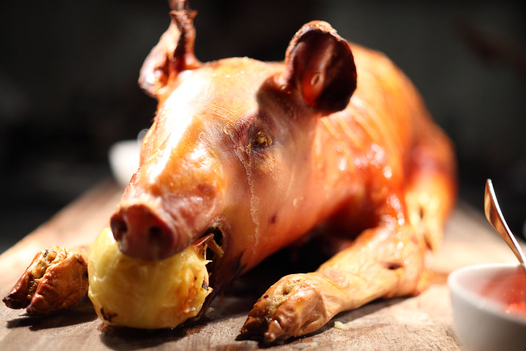 Roasted suckling pig Dinner at the Breslin. ccho Flickr