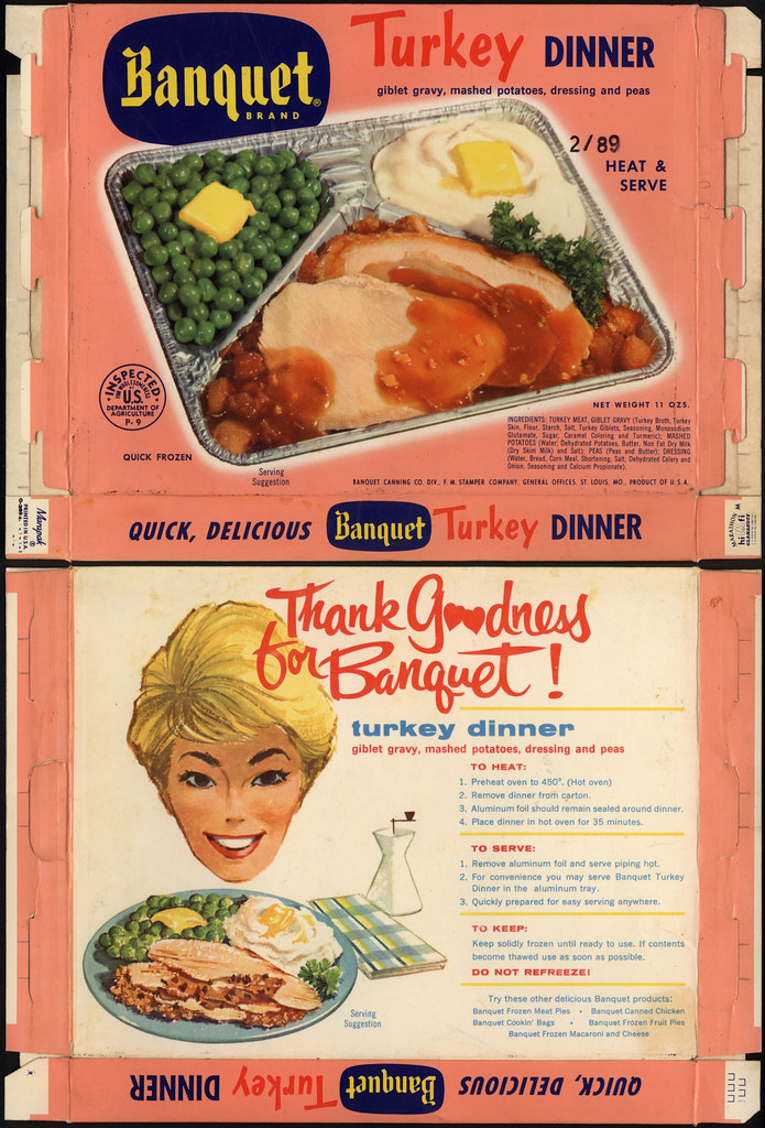 Banquet Brand TV Dinner Turkey dinner box 1960's Flickr