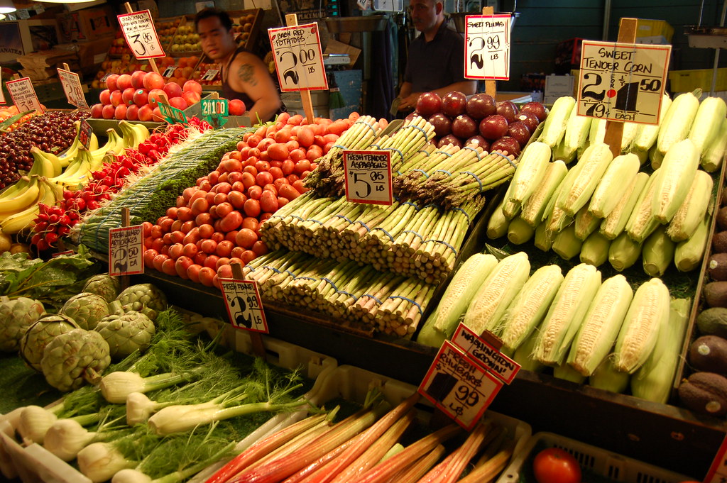Seattle Pike Place Market Produce stall in the Pike Plac… Flickr