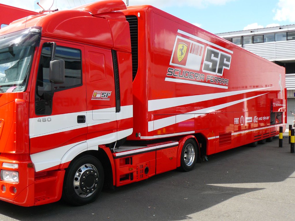 Scuderia Ferrari truck in the Paddock textlad Flickr