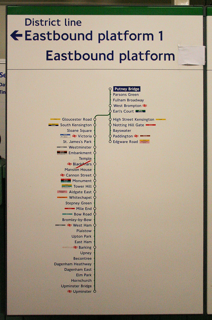 Putney Bridge Underground station c1999 line diagram bowroaduk Flickr