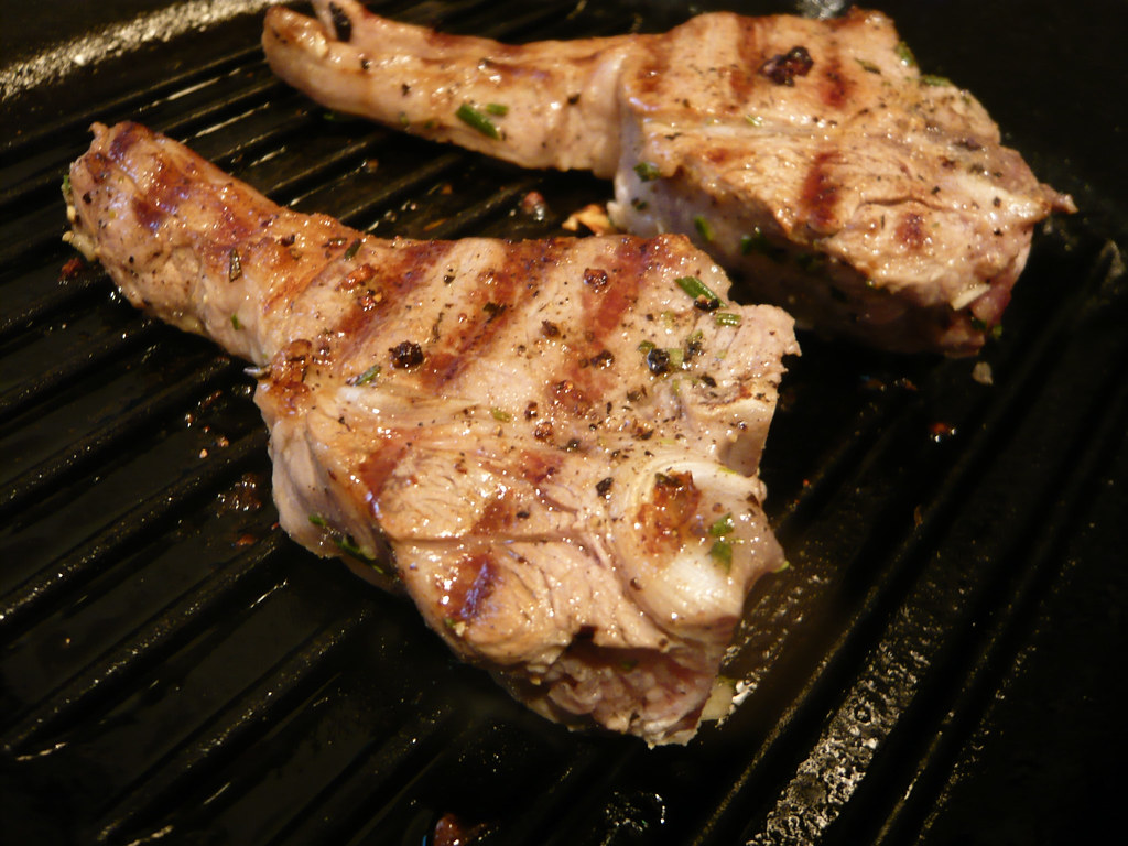 Lamb chops Marinated in lemon, rosemary and garlic, then s… Flickr