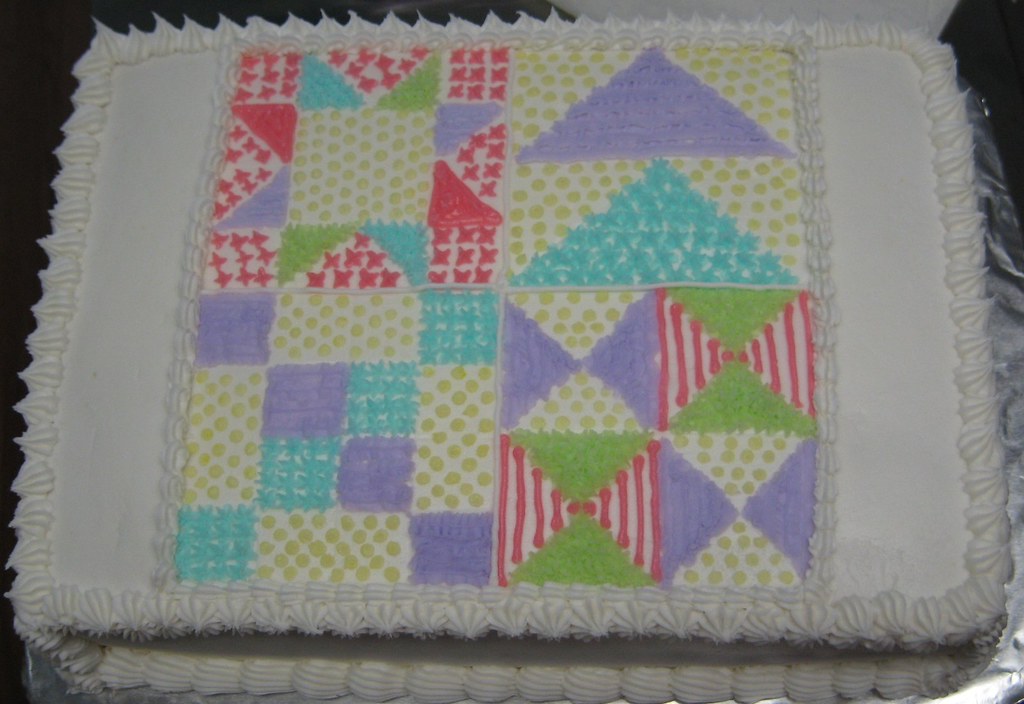 Quilt cake cake design I made for a quilt guild cake Stephanie
