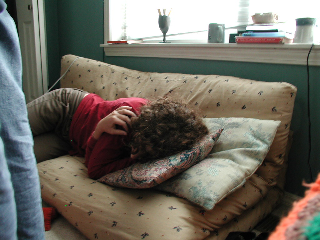 futon and a sleeper This person is asleep on my futon Joel